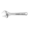 Westward Adjustable Wrench: Alloy Steel, Chrome, 4 in Overall L, 11/16 in Jaw Capacity