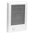 Recessed Electric Wall-Mount Heater: 1,125W/1,500W, 208/240V AC, 1-phase, White