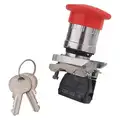 Schneider Electric Emergency Stop Push Button, 22 mm, Maintained Push / Key Release, 40 mm Mushroom Head, Plastic