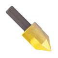 Countersink: 1/2 in Body Dia., 1/4 in Shank Dia., TiN Finish, 2 in Overall Lg, High Speed Steel