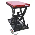 Dayton Scissor Lift Table: 3,000 lb Load Capacity, 48 in Platform Lg, 36 in Platform Wd, Push Button
