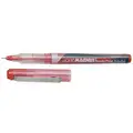 Ability One Rollerball Pens, Pen Tip 0.5 mm, Barrel Material Plastic, Barrel Color Clear, Red, Pen Grip None