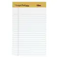 Notepad: 5 in x 8 in Sheet Size, Narrow, White, 600 Sheets, 0% Recycled Content, Blue, 12 PK
