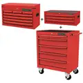 Westward Light Duty Rolling Cabinet Kit with 15 Drawers; 18-1/8" D x 59-1/2" H x 28-3/4" W, Red