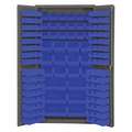 Bin Cabinet: 36" x 24" 72", 0 Shelves, 132 Bins, Blue, Flush, 14 ga Panel, Gray