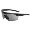 ESS Ballistic Safety Glasses: Wraparound Frame, Half-Frame, Gray, Black, M Eyewear Size