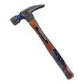 Straight Claw Hammer: Steel, Plain Grip, Wood Handle, 28 oz Head Wt, 18 in Overall Lg, Smooth