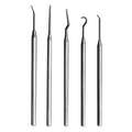 Pick and Hook Set: Steel, 5 Pieces, 5 9/16 in Overall Lg (In.), O-Ring Removal, Marking Metal