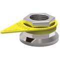 Checkpoint Loose Wheel Nut Indicator: 72 mm Overall Lg, Plastic, Yellow, 257&deg;F Max. Temp.