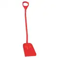 Vikan Small Ergonomic Square Blade Shovel, 10.25 x 11 x 50 inch, Red