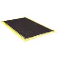 Notrax Drainage Mat, 5 ft. 4 in L, 3 ft. 2 in W, 7/8 in Thick, Rectangle, Black with Yellow Border