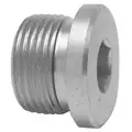 Hollow Hex Head Plug: Carbon Steel, M27 x 2" Pipe Size, Male Metric, 13/16" Overall Lg