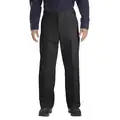 Dickies Industrial Work Pants: Men's, Flat Front Pants, ( 32 in x 32 in ), Black, Cotton/Polyester