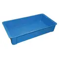Molded Fiberglass Stacking Container; 225 lb. Load Capacity, 4-3/8" H x 23-3/8" L x 12" W, Blue