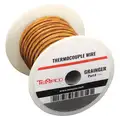 Thermocouple Wire, Type K, 24 AWG, 100 ft, Stranded, Brown, 2, Fiberglass