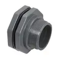 Bulkhead Tank Fitting: 6 in Pipe Size, FNPT x Socket, 8 1/16 in Required Hole Size, 8 in Lg