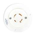 Hubbell Wiring Device-Kellems White Flanged Locking Receptacle, 20 Amps, 250V AC Voltage, NEMA Configuration: L15-20R