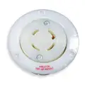 Hubbell Wiring Device-Kellems White Flanged Locking Receptacle, 30 Amps, 480V AC Voltage, NEMA Configuration: L16-30R