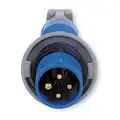 Hubbell Wiring Device-Kellems 20 Amp, 3-Phase Zytel 801 Nylon Watertight Pin and Sleeve Plug, Blue