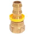 Push-On Hose Fitting, Fitting Material Brass x Brass, Fitting Size 1/4" x 3/8"