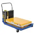 Powered-Lift/Manual-Push Mobile Scissor-Lift Table, 1,500 lb. Load Capacity, 48" x 24"