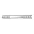 Double-End Threaded Stud: Steel, Grade 5, Black Oxide, 2 1/2 in Lg, 1 in Thread Lg A, Round, 2 PK