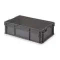 Straight Wall Container: 8.3 gal, 24 in x 15 in x 7 1/2 in, Stackable, 100 lb Load Capacity