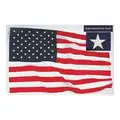 Tough-Tex US Flag: 10 ft. H, 15 ft. W, Polyester, 50 ft. Min. Flagpole H, Outdoor