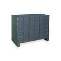 Steel Drawer Bin Cabinet, 34" W x 12-1/4" D x 26-1/4" H, 30 Drawers, Gray