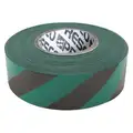 Flagging Tape, Green/Black, 1 3/8" x 300 ft, Diagonal Stripes