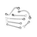 Gearwrench Ratcheting Wrench Set, Alloy Steel, Full Polish, 8 Number of Tools