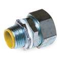 Raco Liquid-Tight Conduit Fitting: Steel/Iron, 3" Trade Size, Insulated, Straight, 4-3/4"Overall Lg