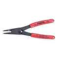 Retaining Ring Plier: Internal, For 3/8" to 1" Bore Dia, 0.038" Tip Dia, 5-3/8"Overall Lg
