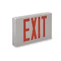 Big Beam Exit Sign: Emergency Battery Backup, LED, White, Red, 2 Faces, Ceiling/Wall/End, Nickel Cadmium
