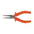 Long Nose Plier: Insulated, 1-5/32" Max Jaw Opening, 6"Overall Lg, 2" Jaw Lg, 1/8" Tip Wd