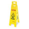 Rubbermaid Floor Safety Sign: HDPE, 37 in x 12 in x 38 in Nominal Sign Size, Not Retroreflective, A-Frame Sign