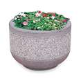 Security Planter: Round, 24 in Outside Dia., 24 in Overall Lg, 17 in Overall Ht, Sand