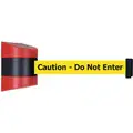 Tensabarrier Retractable Belt Barrier, Yellow Belt with Black Writing, Caution - Do Not Enter