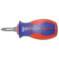 Multi-Bit Screwdriver: 1/4 in/#2 Tip Size, 2 Tips, Phillips: #2/Slotted: 1/4 in, Double End