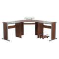 Flash Furniture Office Desk: 95 in Overall Wd, 34 in, 61 3/4 in Overall Dp, Teakwood Top