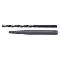 Screw Extractor Set: Spiral Flute Screw Extractor and Drill Bit, 2 Pieces, High Speed Steel