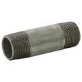 Nipple: Steel, 1/2" Nominal Pipe Size, 3" Overall Length, Threaded on Both Ends, Schedule 40