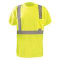Occunomix Short Sleeve T-Shirt: ANSI Class 2, 3XL, Yellow, X, Short, T-Shirt Shirt, Polyester