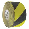 Wooster Anti-Slip Tape: Very Coarse, 46 Grit Size, Striped, Black/Yellow, 3" x 60 ft., 36 mil Tape Thick