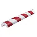 Ironguard Safety Products Corner Guard: Self Adhesive, 1 5/8 in Overall Wd, 196 7/8 in Overall Lg, 1 in Overall Ht, Red/White