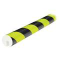 Knuffi Polyurethane Foam Edge Guard; 1-5/8" H x 39-3/8" L x 1-5/8" W, Fluorescent Black/Yellow