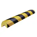 Knuffi Polyurethane Foam Corner Guard; 1-5/8" H x 196-7/8" L x 1-3/8" W, Black/Yellow