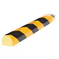 Knuffi Polyurethane Foam Surface Guard; 1-3/8" H x 196-7/8" L x 1-5/8" W, Black/Yellow