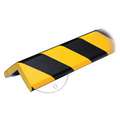 Knuffi Polyurethane Foam and Steel Corner Guard; 1/2" H x 19-5/8" L x 2-3/8" W, Black/Yellow
