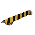 Knuffi Polyurethane Foam and Steel Corner Guard; 1/2" H x 39-3/8" L x 2-3/8" W, Reflective Black/Yellow
